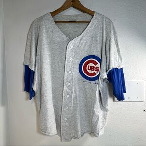 Vintage 1992 Chicago Cubs Button Down Jersey Shirt Size Large